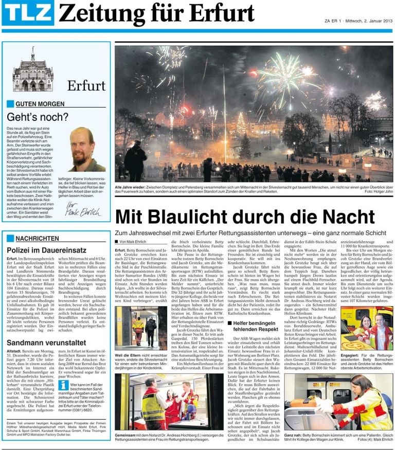 Mit Blaulicht durch die Nacht Mit Blaulicht durch die Nacht